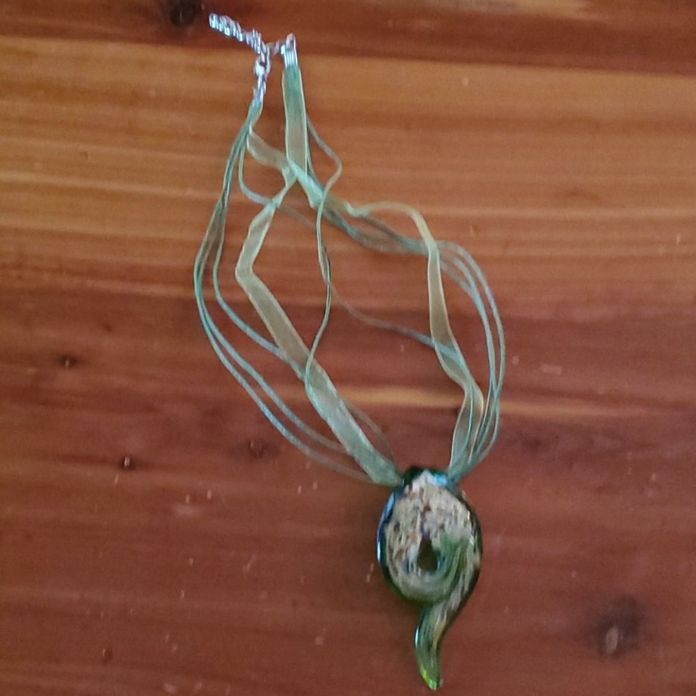 Pretty jade green glass pendant